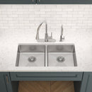 Elkay Crosstown 18 Gauge Stainless Steel 33" x 22" x 6", Equal 2-Hole Double Bowl Dual Mount ADA Sink ECTSRAD3322602