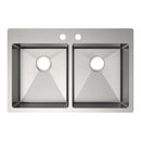 Elkay Crosstown 18 Gauge Stainless Steel 33" x 22" x 6", Equal 2-Hole Double Bowl Dual Mount ADA Sink ECTSRAD3322602