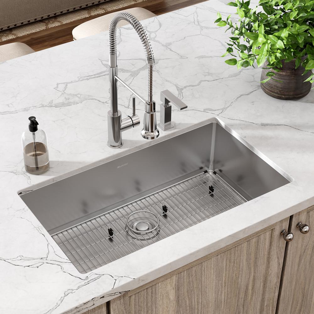 Elkay Crosstown 18 Gauge Stainless Steel 33" x 22" x 9" FR2-Hole Single Bowl Dual Mount Sink Kit ECTSRS33229TBGFR2