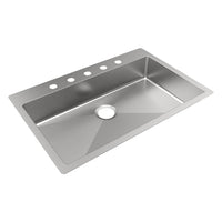 Elkay Crosstown 18 Gauge Stainless Steel 33" x 22" x 6" 5-Hole Single Bowl Dual Mount ADA Sink ECTSRSAD3322605