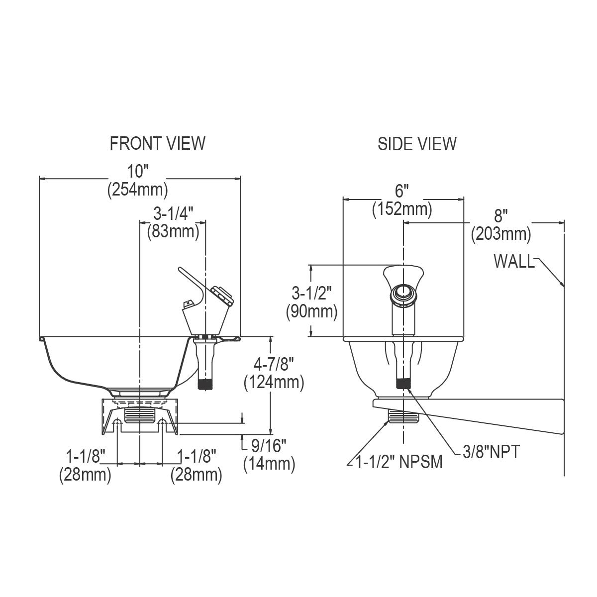 Elkay Bracket Fountain, Non-Filtered Non-Refrigerated Stainless EDF15R