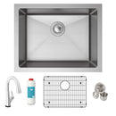 Elkay Crosstown 16 Gauge Stainless Steel 23-1/2" x 18-1/4" x 8" Single Bowl Undermount Sink Kit with Filtered Faucet EFRU2115TFLC