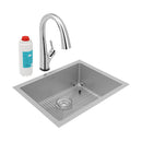 Elkay Crosstown 16 Gauge Stainless Steel 23-1/2" x 18-1/4" x 8" Single Bowl Undermount Sink Kit with Filtered Faucet EFRU2115TFLC