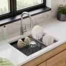Elkay Crosstown Stainless Steel 16-7/8" x 6-3/4" x 4-1/4" Drying Rack with Wood Handles LKDR0717SS