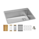 Elkay Crosstown 16 Gauge Workstation Stainless Steel 25-1/2" x 18-1/2" x 9" Single Bowl Undermount Sink Kit EFRU24169RTWC