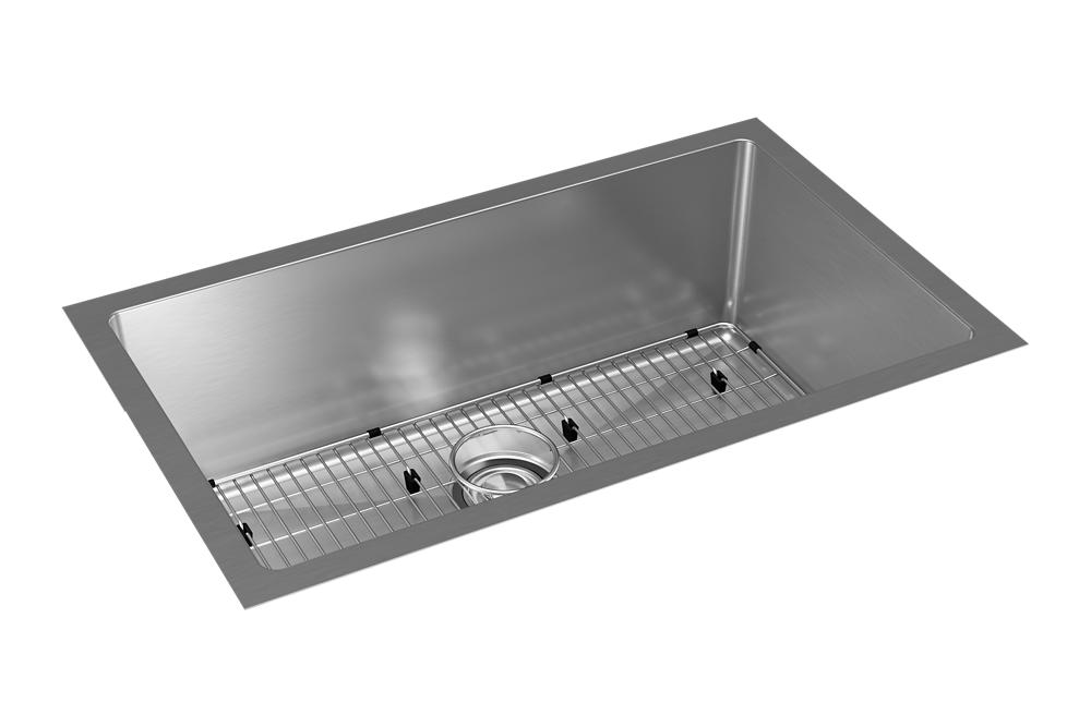 Elkay Crosstown 16 Gauge Stainless Steel 30-1/2" x 18-1/2" x 10" Single Bowl Undermount Sink Kit EFRU281610TC