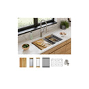 Elkay Crosstown 16 Gauge Workstation Stainless Steel, 31-1/2" x 18-1/2" x 9" Single Bowl Undermount Sink Kit EFRU30169RTWC