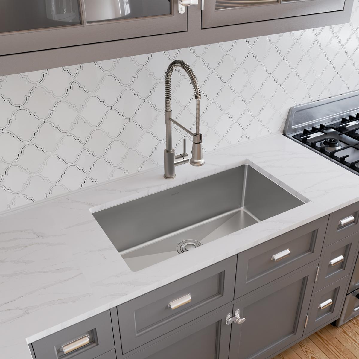 Elkay Crosstown Stainless Steel kitchen sink, Polished Satin EFRU311610T