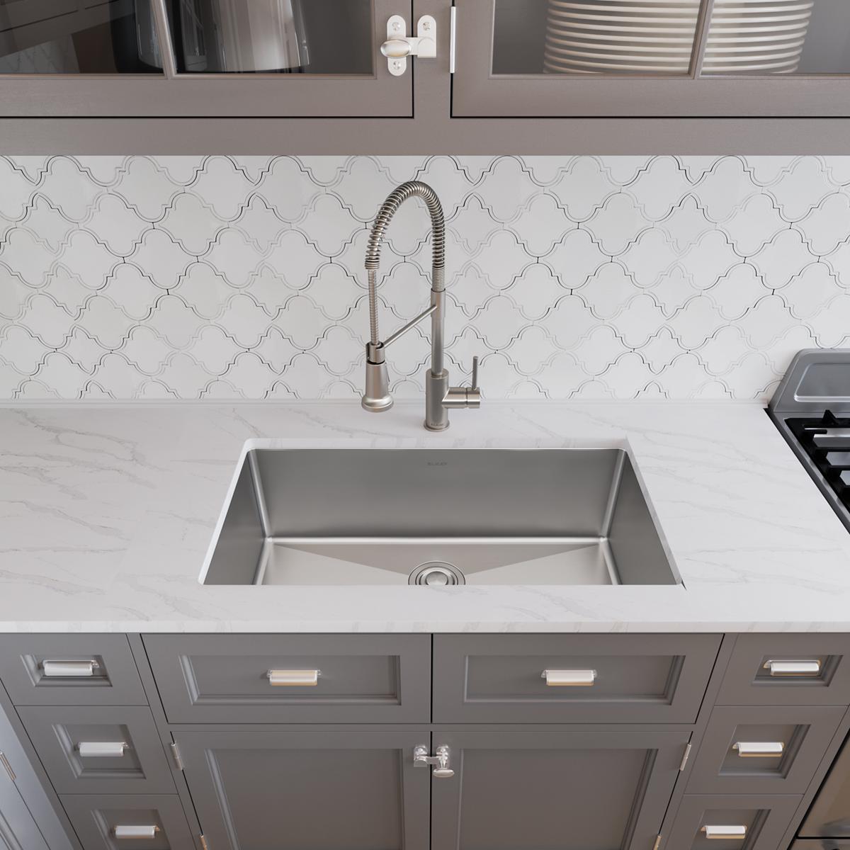 Elkay Crosstown Stainless Steel kitchen sink, Polished Satin EFRU311610T
