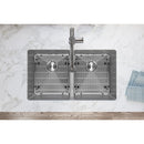 Elkay Crosstown 16 Gauge Stainless Steel 30-3/4" x 18-1/2" x 10" Equal Double Bowl Undermount Sink Kit with Faucet EFRU311810TFC