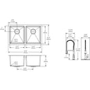 Elkay Crosstown 16 Gauge Stainless Steel 30-3/4" x 18-1/2" x 10" Equal Double Bowl Undermount Sink Kit with Faucet EFRU311810TFC