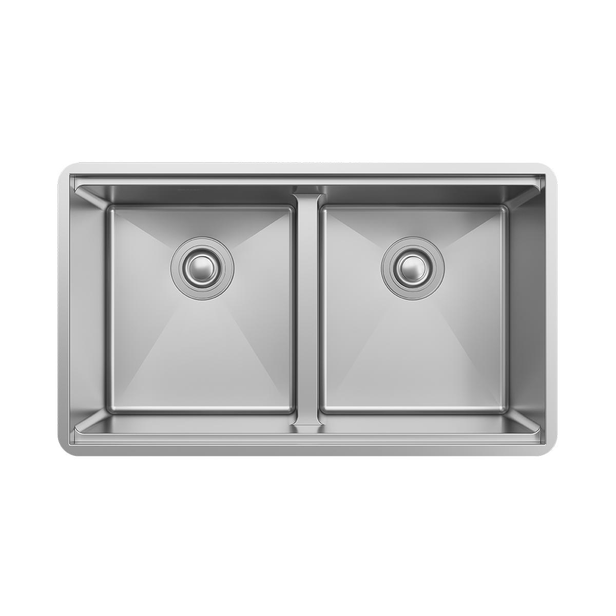 Elkay Crosstown 16 Gauge Workstation Stainless Steel 31-1/2" x 18-1/2" x 9" Equal Double Bowl Sink Kit with Aqua Divide EFRUAQ31169TWC