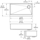 Elkay Crosstown 16 Gauge Stainless Steel 35-7/8" x 20-1/4" x 9" Single Bowl Tall Farmhouse Sink Kit EFRUFF3417RDBG