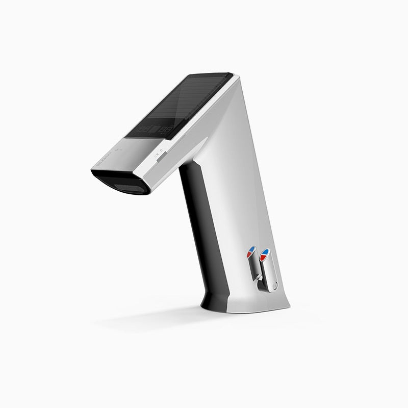 Sloan BASYS EFX-277 1.5 GPM Solar-Powered Sensor Faucet, Polished Chrome, Code EFX277.502.0100, 4" Trim Plate