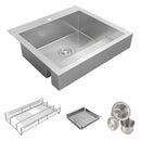 Elkay Dart Canyon Stainless Steel 29-7/8" x 27-1/4" x 9-5/8" 1-Hole Single Bowl Farmhouse Workstation Sink with 4-13/16" Deep Work Shelf ELDSSF30279DBG