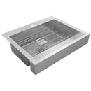 Elkay Dart Canyon Stainless Steel 32-7/8" x 27-1/4" x 9-5/8", 1-Hole Single Bowl Farmhouse ADA Workstation Sink with 4-13/16", Deep Work Shelf ELDSSF33279DBG