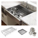 Elkay 16 Gauge Stainless Steel 32.88" x 27.25" x 9.63" Single Bowl Farmhouse Dart Canyon Modified ELDSSF33279DBGX