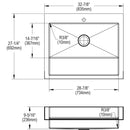 Elkay Dart Canyon Stainless Steel 32-7/8" x 27-1/4" x 9-5/8", 1-Hole Single Bowl Farmhouse ADA Workstation Sink with 4-13/16", Deep Work Shelf ELDSSF33279DBG