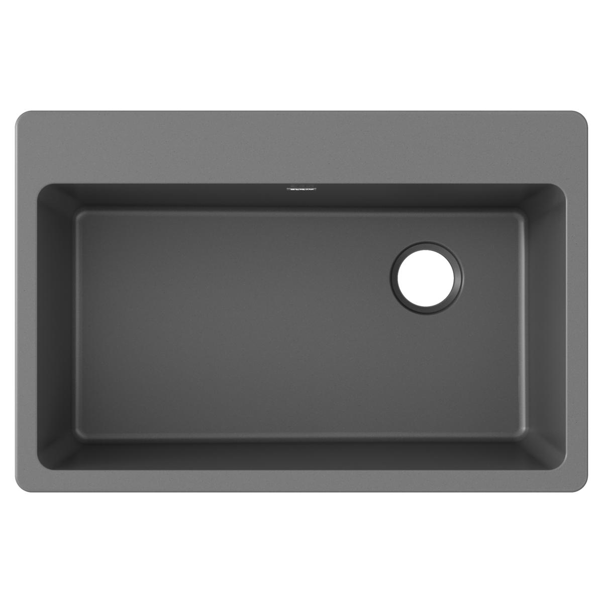 Elkay Quartz Classic 33" x 22" x 9-1/2", Single Bowl Drop-in Sink, Dusk Gray ELG13322GY0