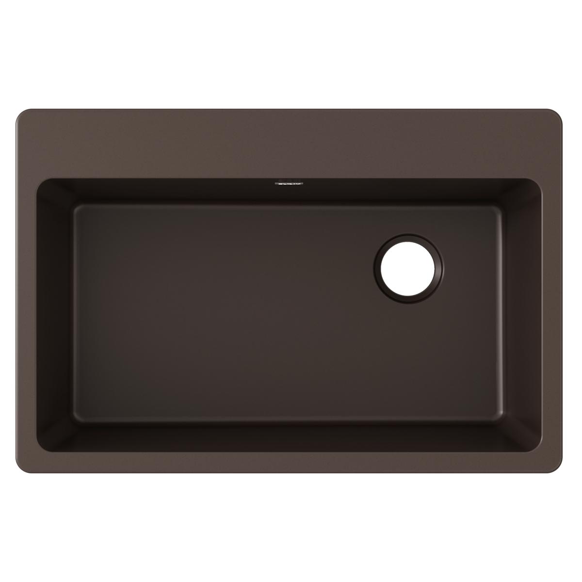 Elkay Quartz Classic 33" x 22" x 9-1/2", Single Bowl Drop-in Sink, Mocha ELG13322MC0