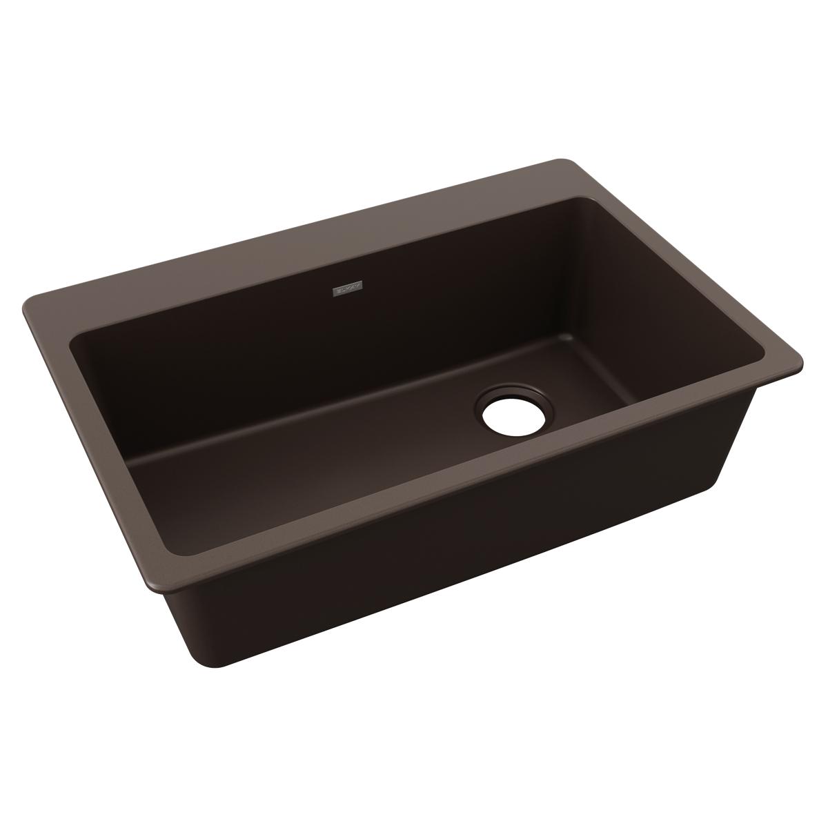 Elkay Quartz Classic 33" x 22" x 9-1/2", Single Bowl Drop-in Sink, Mocha ELG13322MC0