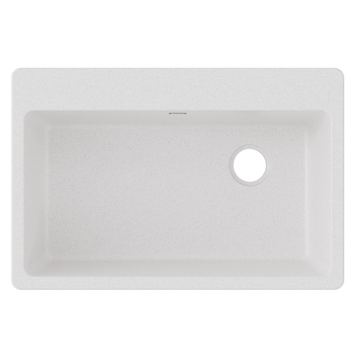 Elkay Quartz Classic 33" x 22" x 9-1/2", Single Bowl Drop-in Sink, White ELG13322WH0