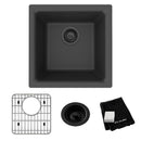 Elkay Quartz Classic 15-3/4" x 15-3/4" x 7.7 Single Bowl Dual Mount Bar Sink Kit Matte Black ELG1616MB0C
