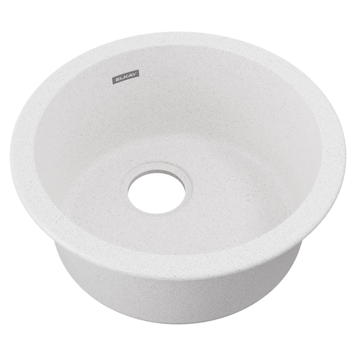 Elkay Quartz Classic 18-1/8" x 18-1/8" x 7-1/2", Single Bowl Dual Mount Bar Sink, White ELG16FBWH0