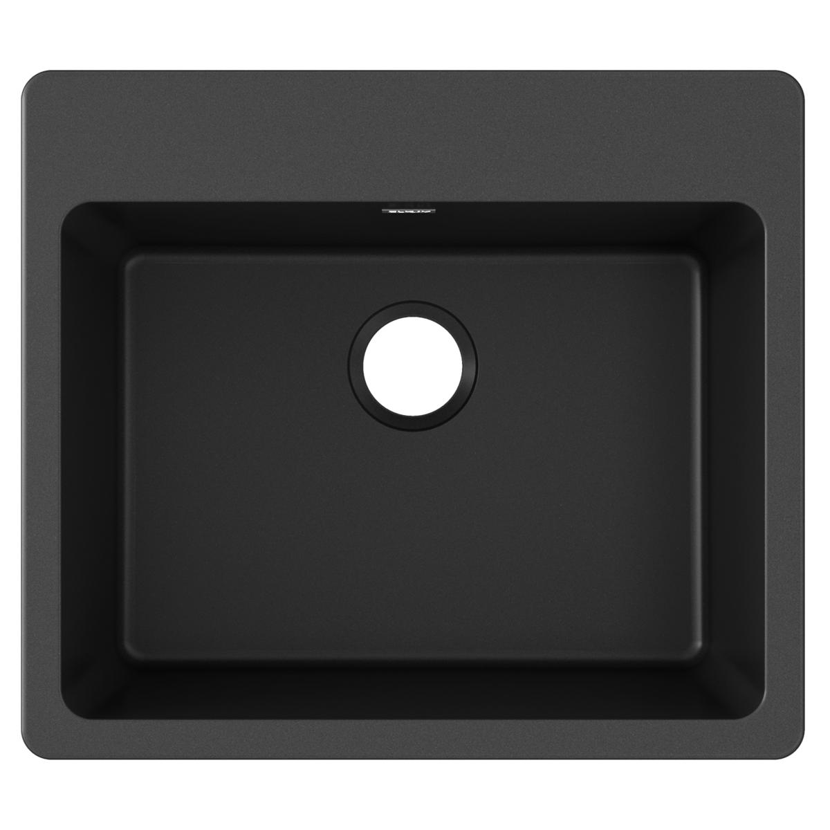 Elkay Quartz Classic 25" x 22" x 9-1/2", Single Bowl Drop-in Sink, Black ELG2522BK0