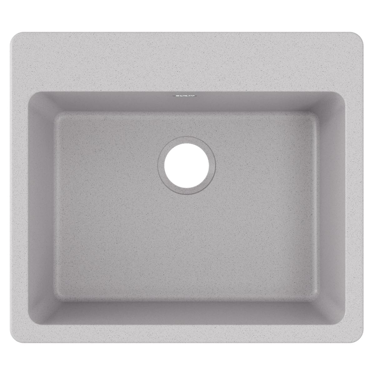 Elkay Quartz Classic 25" x 22" x 9-1/2", Single Bowl Drop-in Sink, Greystone ELG2522GS0