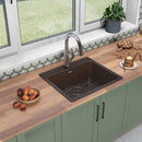 Elkay Quartz Classic 25" x 22" x 9-1/2" Single Bowl Drop-in Sink Kit with Filtered Faucet Mocha ELG2522MC0FLC