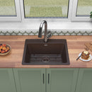 Elkay Quartz Classic 25" x 22" x 9-1/2" Single Bowl Drop-in Sink Kit with Filtered Faucet Mocha ELG2522MC0FLC