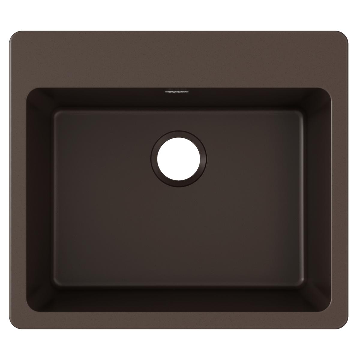 Elkay Quartz Classic 25" x 22" x 9-1/2", Single Bowl Drop-in Sink, Mocha ELG2522MC0