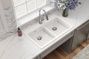 Elkay Quartz Classic 33" x 22" x 5-1/2" Double Bowl Drop-in ADA Sink with Perfect Drain White ELGAD3322PDWH0