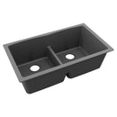 Elkay Quartz Classic 33" x 19" x 10" Double Bowl Undermount Sink with Aqua Divide Graphite ELGDULB3322GT0
