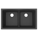 Elkay Quartz Classic 33" x 19" x 10" Double Bowl Undermount Sink with Aqua Divide Matte Black ELGDULB3322MB0
