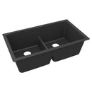 Elkay Quartz Classic 33" x 19" x 10" Double Bowl Undermount Sink with Aqua Divide Matte Black ELGDULB3322MB0