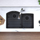 Elkay Quartz Classic 33" x 22" x 10" Offset 60/40 Double Bowl Undermount Sink Kit with Filtered Faucet with Aqua Divide Black ELGHU3322RBKFLC