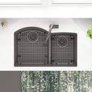 Elkay Quartz Classic 33" x 22" x 10" Offset 60/40 Double Bowl Undermount Sink Kit with Aqua Divide Graphite ELGHU3322RGT0C