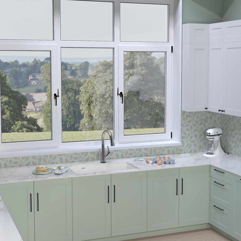 Elkay Quartz Classic 33" x 22" x 10" Offset 60/40 Double Bowl Undermount Sink Kit with Filtered Faucet with Aqua Divide White ELGHU3322RWHFLC