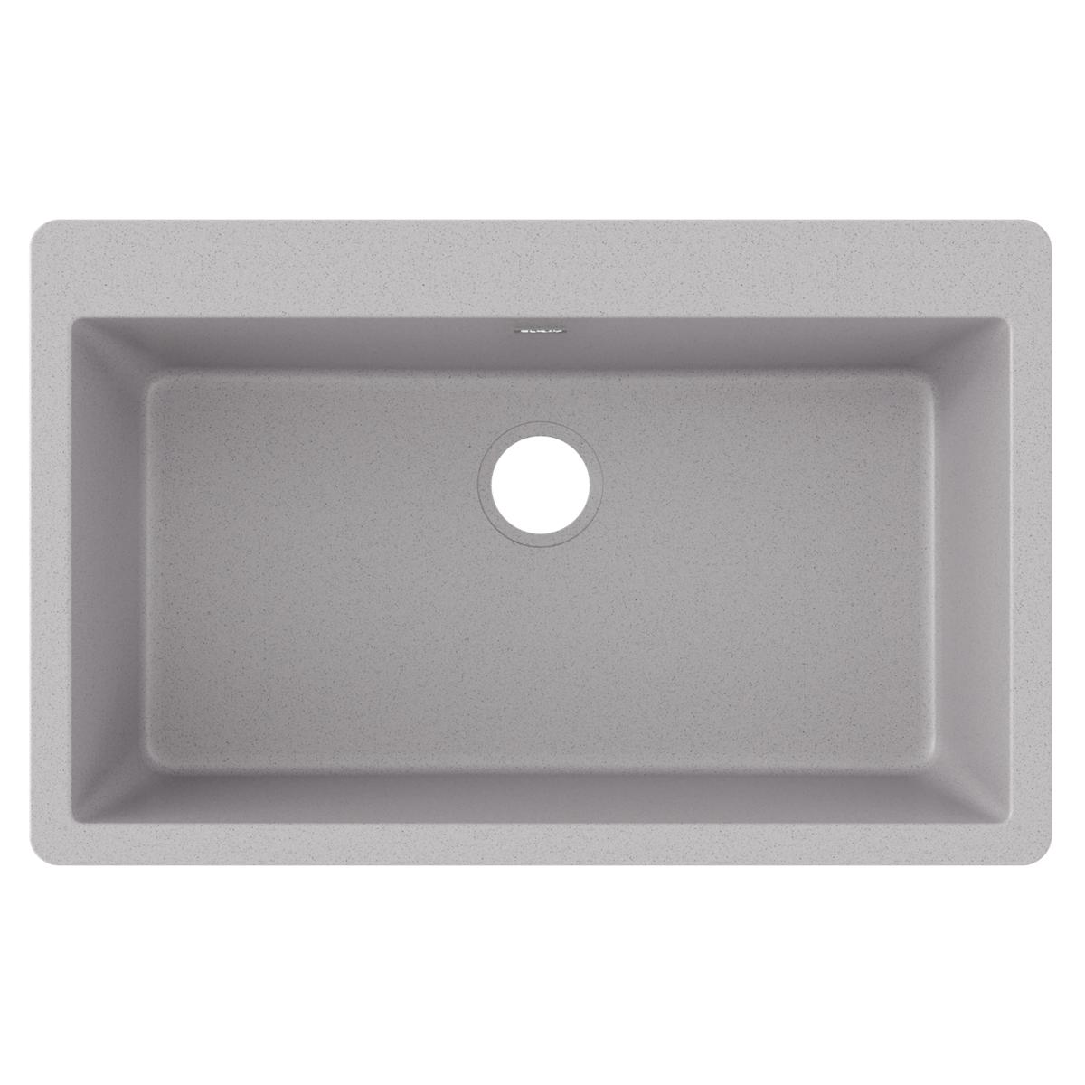 Elkay Quartz Classic 33" x 20-7/8" x 9-7/16", Single Bowl Drop-in Sink, Greystone ELGR13322GS0