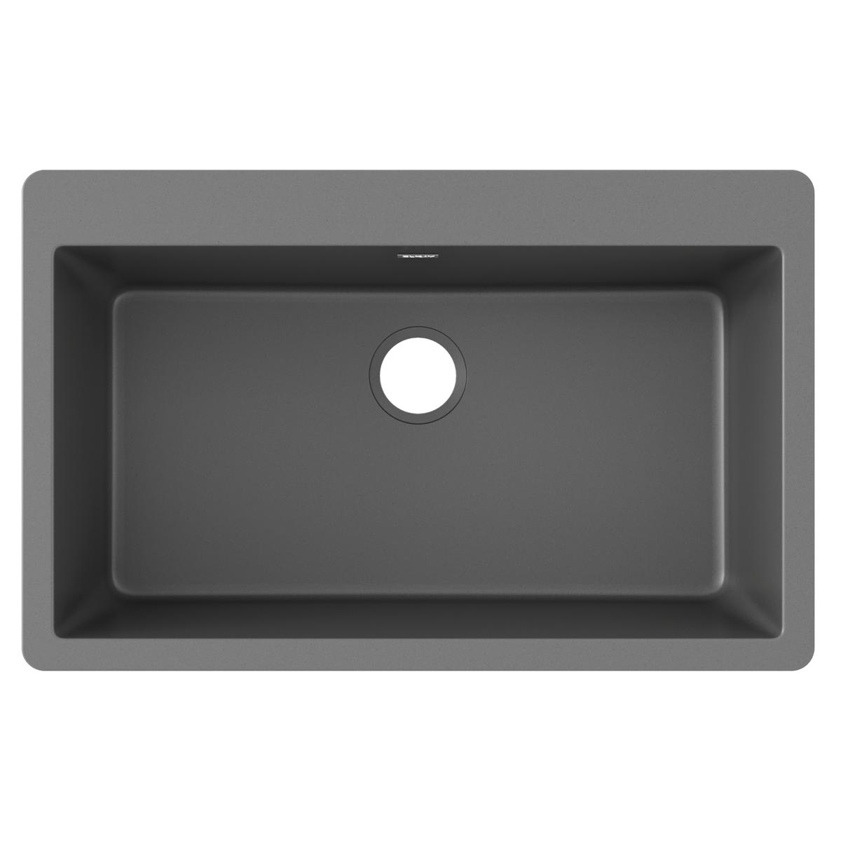 Elkay Quartz Classic 33" x 20-7/8" x 9-7/16", Single Bowl Drop-in Sink, Dusk Gray ELGR13322GY0
