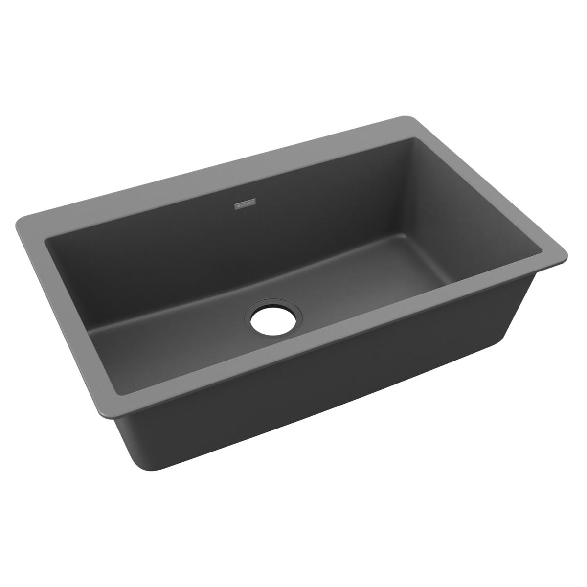 Elkay Quartz Classic 33" x 20-7/8" x 9-7/16", Single Bowl Drop-in Sink, Dusk Gray ELGR13322GY0
