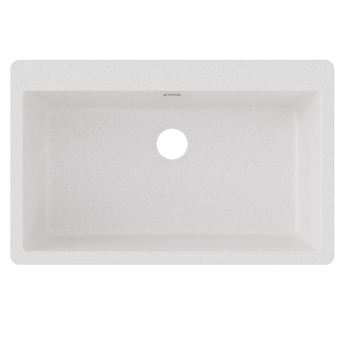 Elkay Quartz Classic 33" x 20-7/8" x 9-7/16", Single Bowl Drop-in Sink, White ELGR13322WH0