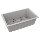 Elkay Quartz Classic 29-1/2" x 18-3/4" x 9-1/2" Single Bowl Undermount Sink Kit Greystone ELGRU13022GS0C