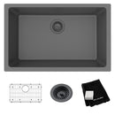 Elkay Quartz Classic 29-1/2" x 18-3/4" x 9-1/2" Single Bowl Undermount Sink Kit Graphite ELGRU13022GT0C