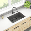 Elkay Quartz Classic 29-1/2" x 18-3/4" x 9-1/2" Single Bowl Undermount Sink Kit Graphite ELGRU13022GT0C