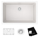 Elkay Quartz Classic 29-1/2" x 18-3/4" x 9-1/2" Single Bowl Undermount Sink Kit White ELGRU13022WH0C