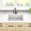 Elkay Quartz Classic 29-1/2" x 18-3/4" x 9-1/2" Single Bowl Undermount Sink Kit White ELGRU13022WH0C