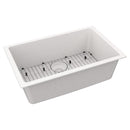 Elkay Quartz Classic 29-1/2" x 18-3/4" x 9-1/2" Single Bowl Undermount Sink Kit White ELGRU13022WH0C